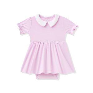 Peter Pan Collar Bodysuit Dress in Thistle