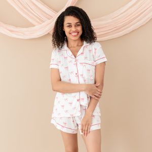 Women's Short Sleeve Pajama Set in Bow