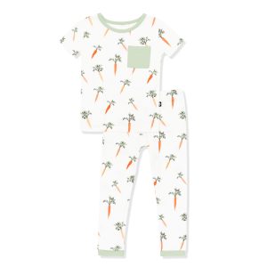 Short Sleeve with Pants Pajamas in Carrot