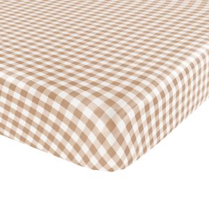 Crib Sheet in Gingham Bisque