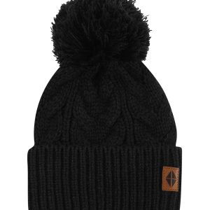 Chunky Cable Knit Beanie in Midnight