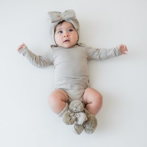Knit Booties in Almond