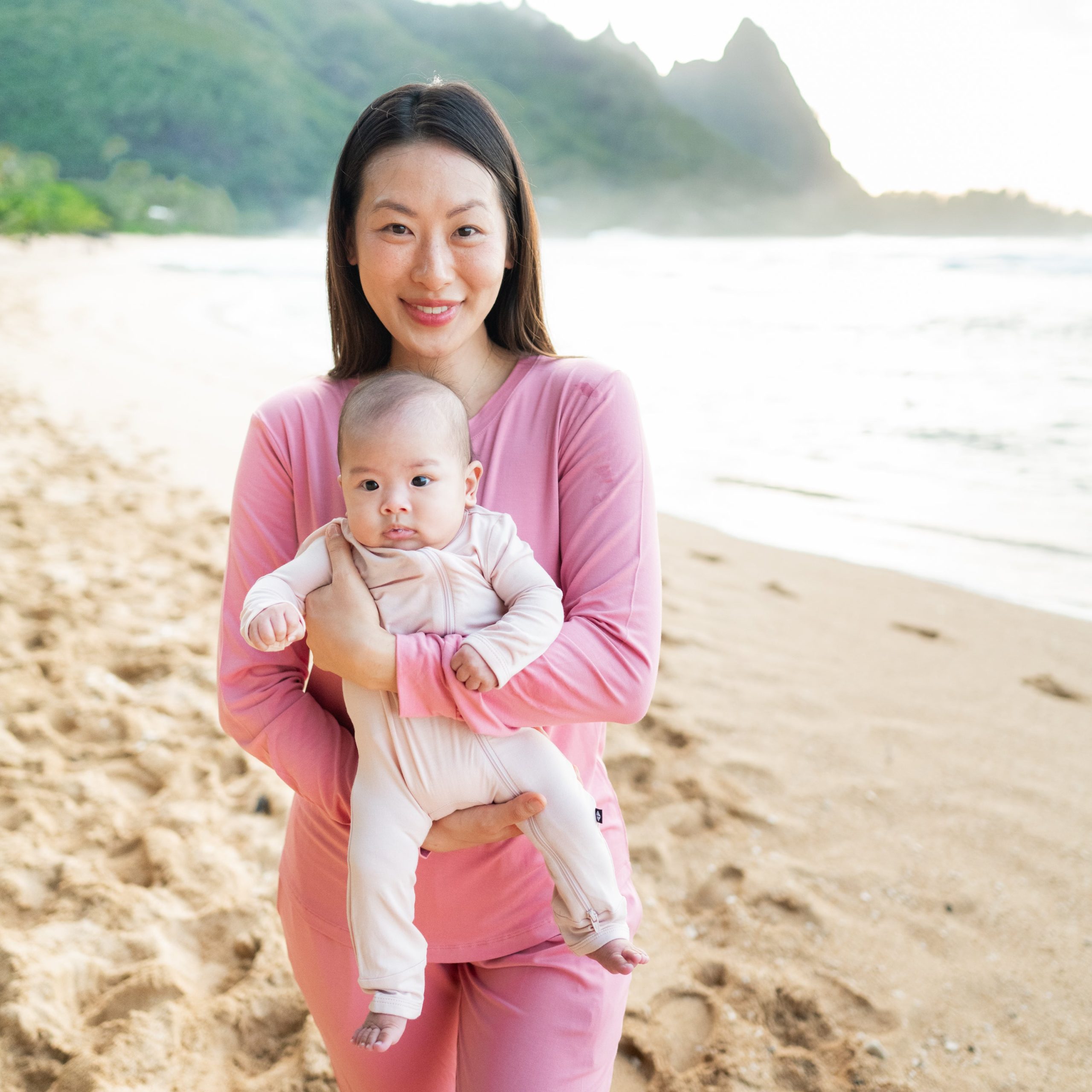 Zippered Romper in Blush - Image 3