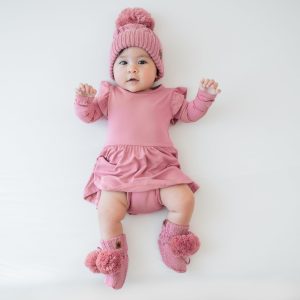 Knit Booties in Apple Blossom