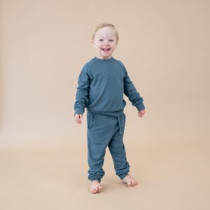 Bamboo Jersey Jogger Set in Atlantic