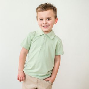 Toddler Short Sleeve Polo in Basil