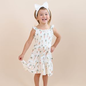 Smocked Dress in Carrot