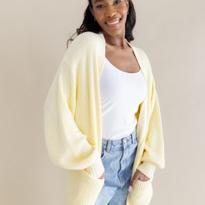 Chunky Knit Women's Oversized Cardigan in Chamomile