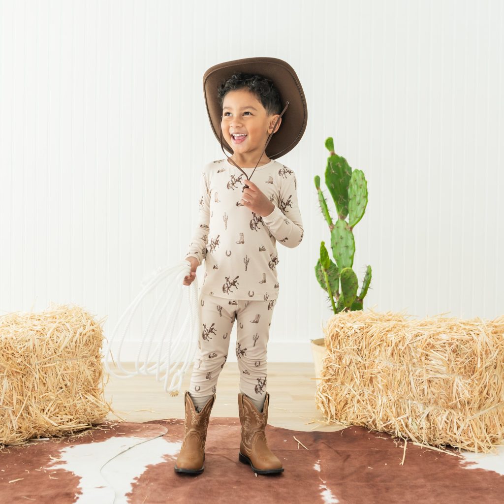 Long Sleeve Pajamas in Classic Cowboy
