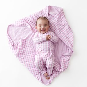 Baby Blanket in Gingham Thistle
