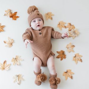 Knit Booties in Latte