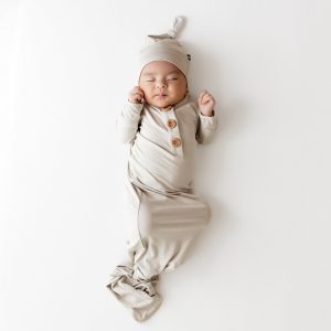 Knotted Gown with Hat Set in Oat