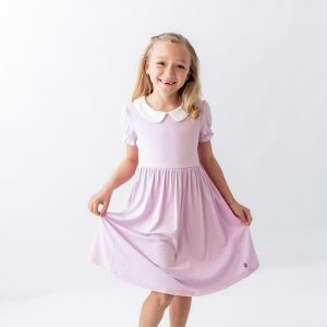 Peter Pan Collar Dress in Thistle
