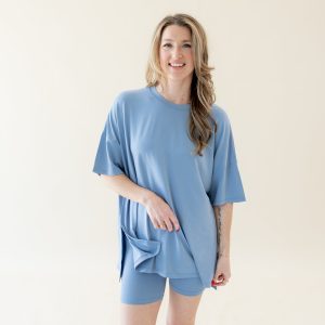 Women's Biker Short Set in Slate