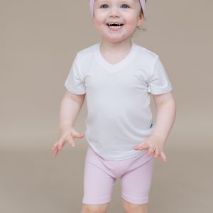 Ribbed Toddler Biker Shorts in Thistle