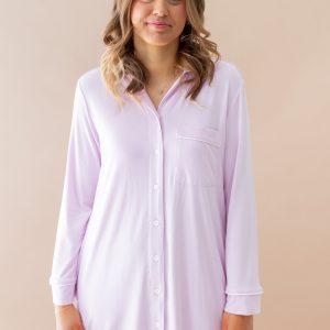 Long Sleeve Women's Nightshirt in Thistle