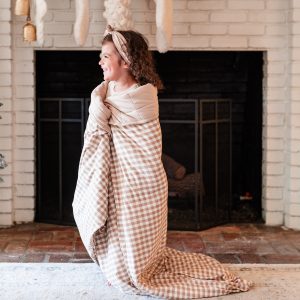 Youth Blanket in Gingham Bisque 2.5