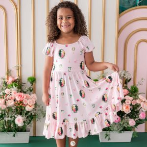 Puff Sleeve Twirl Dress in Wicked