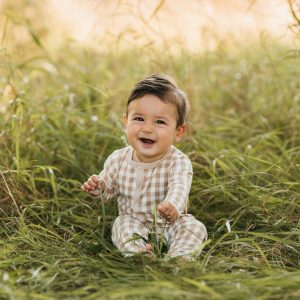 Romper in Gingham Bisque