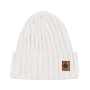 Chunky Knit Ribbed Beanie in Oat