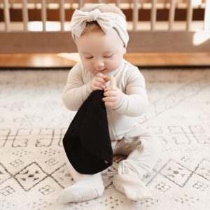 Lovey in Midnight with Removable Wooden Teething Ring