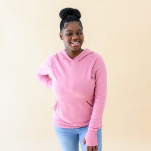 Women's French Terry Nursing Hoodie in Apple Blossom