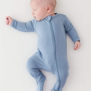 Zippered Footie in Slate